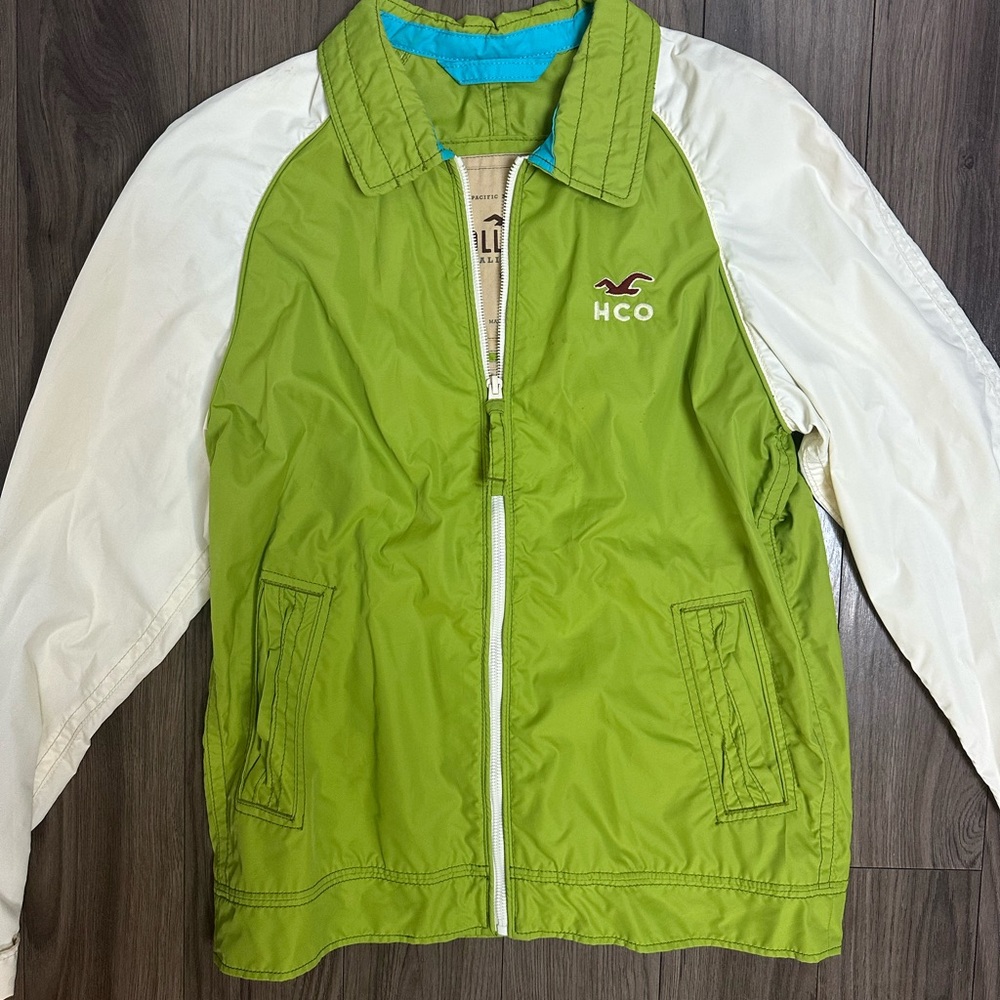 Hollister Green and White Jacket